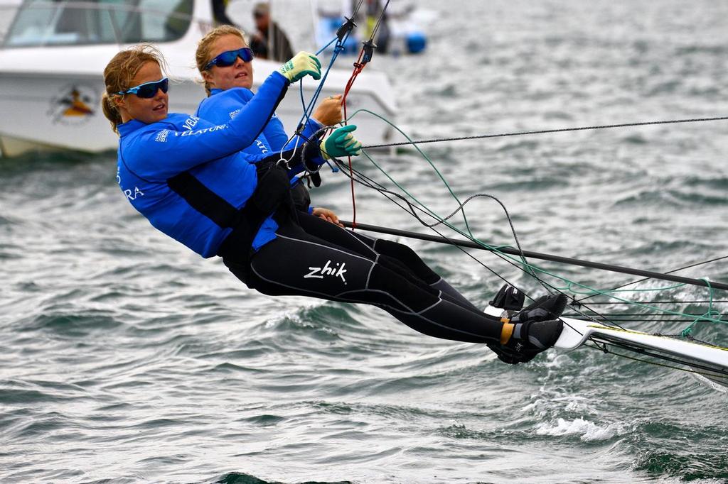 ISAF Sailing World Cup, Melbourne Day 2 - Ragna and Maia Agerup (NOR) Womens 49erFX &copy; Richard Gladwell www.photosport.co.nz